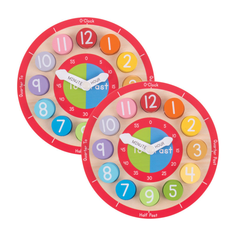 BIGJIGS TOYS - Teaching Clock, Pack of 2