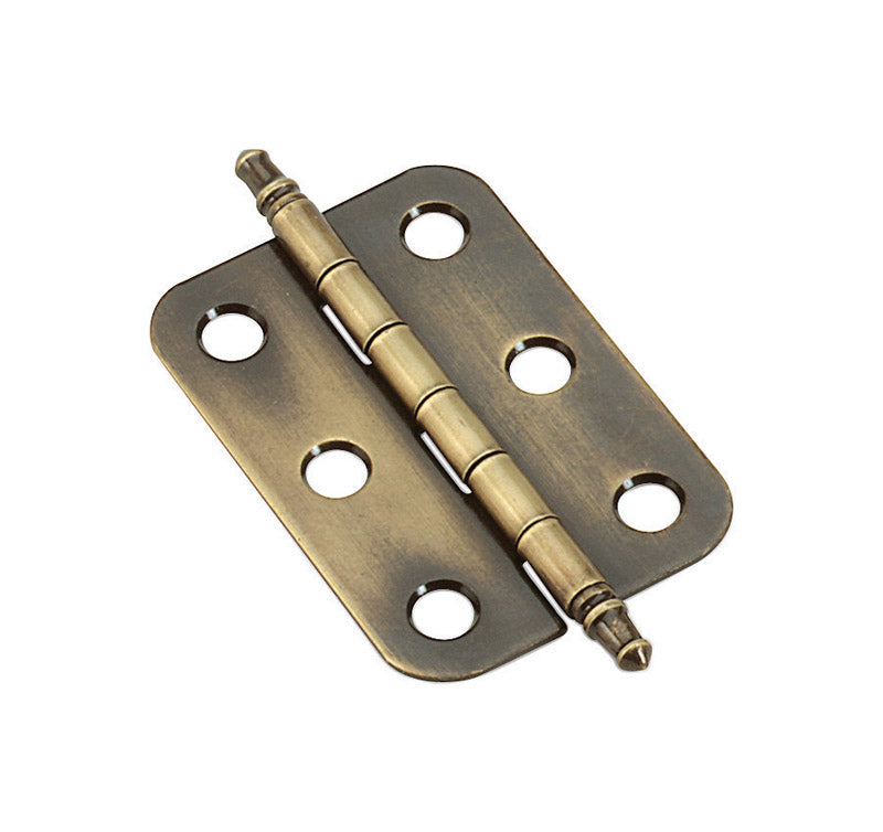 AMEROCK - Amerock 1-3/8 in. W X 2-11/16 in. L Antique Brass Steel Decorative Hinge 2 pk