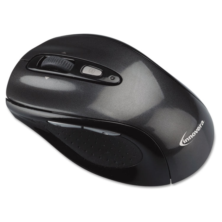 Innovera - Wireless Optical Mouse with USB-A, 2.4 GHz Frequency/32 ft Wireless Range, Left/Right Hand Use, Gray/Black