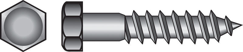 HILLMAN - Hillman 1/4 in. X 2 in. L Hex Hot Dipped Galvanized Steel Lag Screw 100 pk