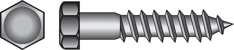 HILLMAN - Hillman 1/4 in. X 3-1/2 in. L Hex Hot Dipped Galvanized Steel Lag Screw 100 pk