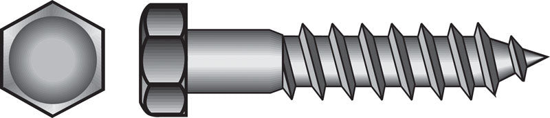 HILLMAN - Hillman 5/16 in. X 2 in. L Hex Hot Dipped Galvanized Steel Lag Screw 100 pk