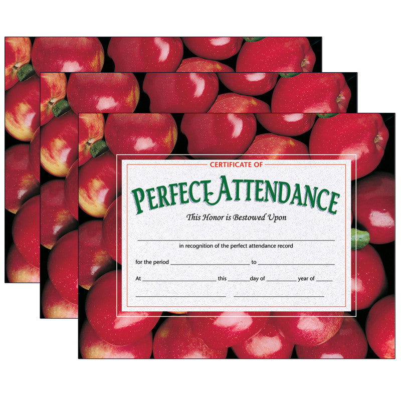 HAYES PUBLISHING - Certificate of Perfect Attendance, 30 Per Pack, 3 Packs (H-VA513-3)