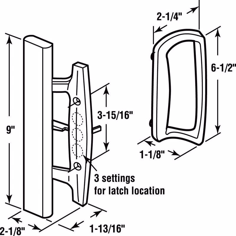 PRIME-LINE - Prime-Line Wood/Brown Metal Outdoor Patio Door Handle Set