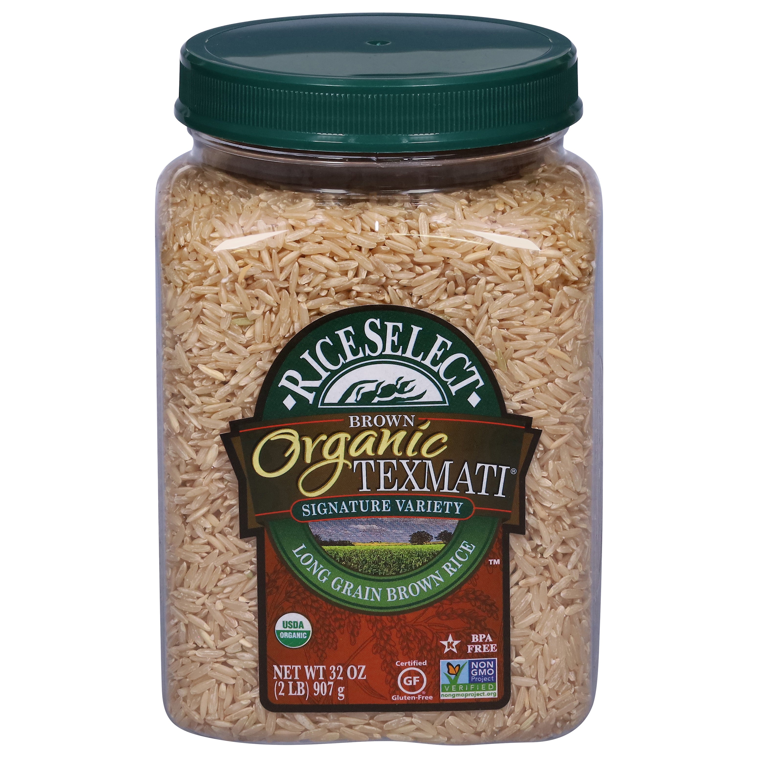 RiceSelect Texmati Signature Variety Long Grain Brown Rice 32 oz - Case of 4