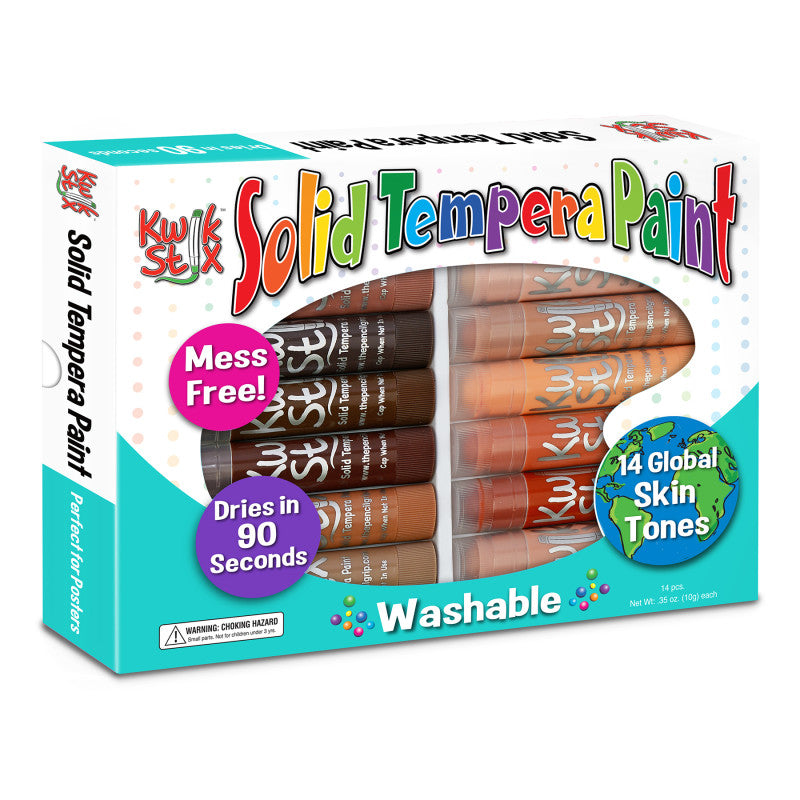 KWIK STIX - Tempera Paint Sticks Global Skin Tone Set, Pack of 14