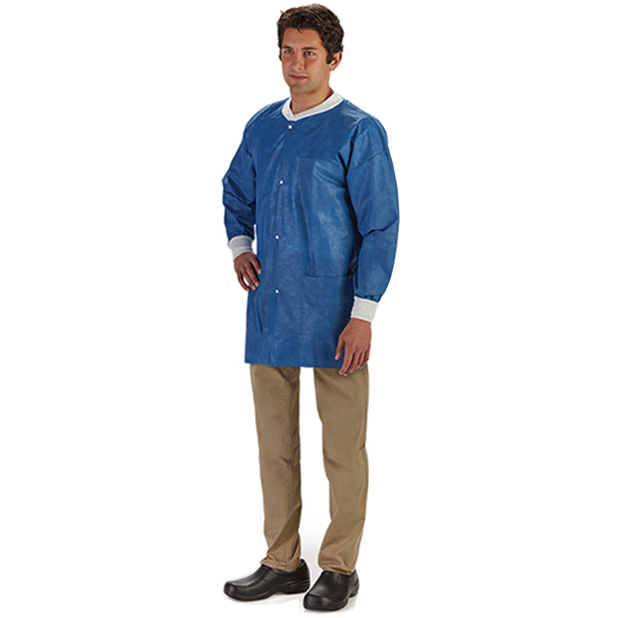 Graham Medical Products - Lab Jacket LabMates® Blue Small Hip Length SMS Disposable [50/CS]
