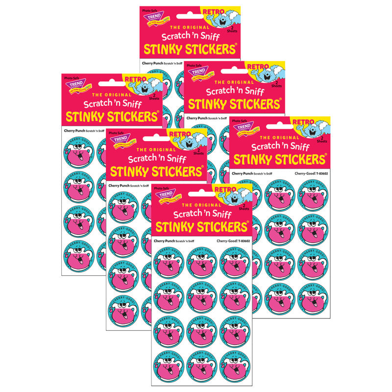TREND - Cherry-Good!/Cherry Punch Scented Stickers, 24 Per Pack, 6 Packs