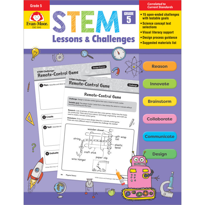 EVAN-MOOR - STEM Lessons & Challenges, Grade 5