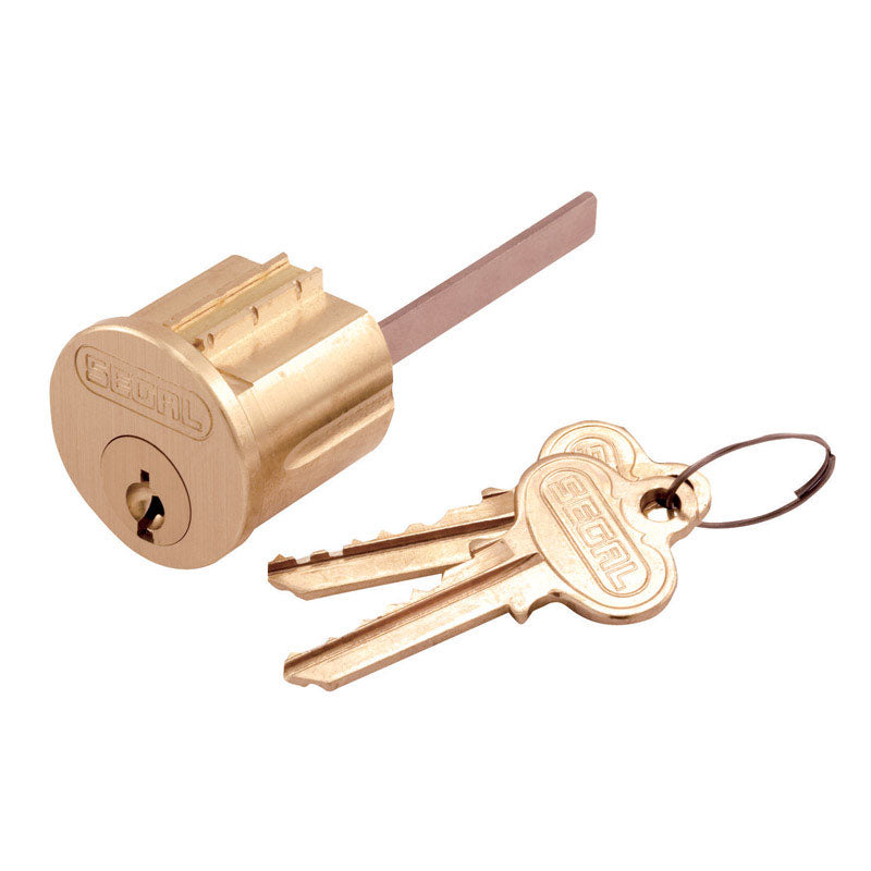 PRIME-LINE - Prime-Line Segal Brushed Brass Solid Brass Segal Lock Cylinder Keyed Differently