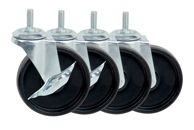 HONEY-CAN-DO - Honey-Can-Do 4 in. D Swivel Rubber Caster 350 lb 4 pk