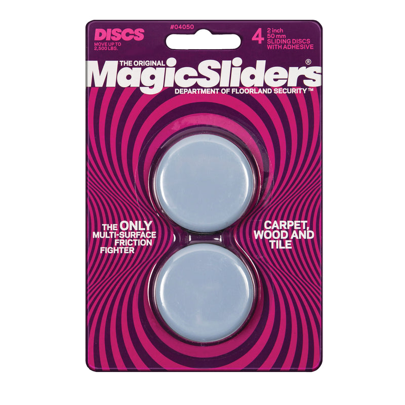 MAGIC SLIDERS - Magic Sliders Gray 2 in. Plastic Sliding Discs 4 pk