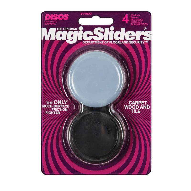 MAGIC SLIDERS - Magic Sliders Gray 2-3/8 in. Adhesive Polymer Sliding Discs 4 pk