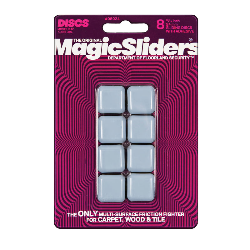 MAGIC SLIDERS - Magic Sliders Gray Adhesive Plastic Sliding Discs 8 pk