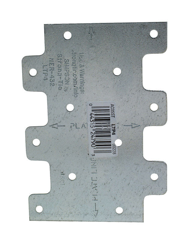 SIMPSON STRONG-TIE - Simpson Strong-Tie 4.3 in. H X 0.1 in. W X 3 in. L Galvanized Steel Tie Plate