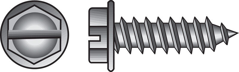 HILLMAN - Hillman No. 6 X 1/2 in. L Slotted Hex Head Sheet Metal Screws 100 pk