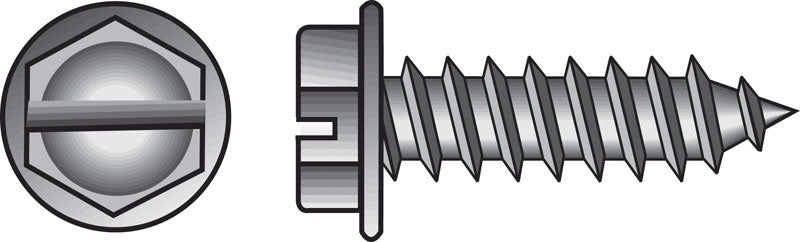 HILLMAN - Hillman No. 6 X 3/4 in. L Slotted Hex Washer Head Sheet Metal Screws 100 pk