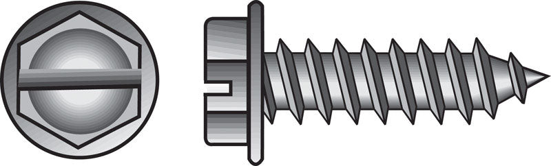 HILLMAN - Hillman No. 6 X 1 in. L Slotted Hex Washer Head Sheet Metal Screws 100 pk