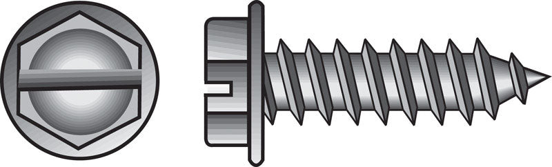 HILLMAN - Hillman No. 8 X 1-1/4 in. L Slotted Hex Head Sheet Metal Screws 100 pk