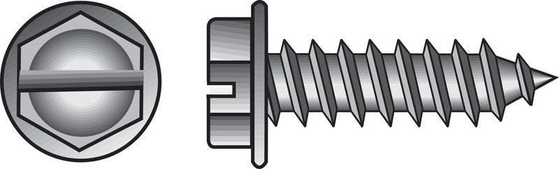 HILLMAN - Hillman No. 8 X 2 in. L Slotted Hex Washer Head Sheet Metal Screws 100 pk