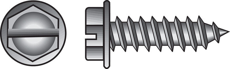 HILLMAN - Hillman No. 10 X 1-1/4 in. L Slotted Hex Head Sheet Metal Screws 100 pk