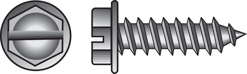 HILLMAN - Hillman No. 10 X 2 in. L Slotted Hex Washer Head Sheet Metal Screws 100 pk [70307]