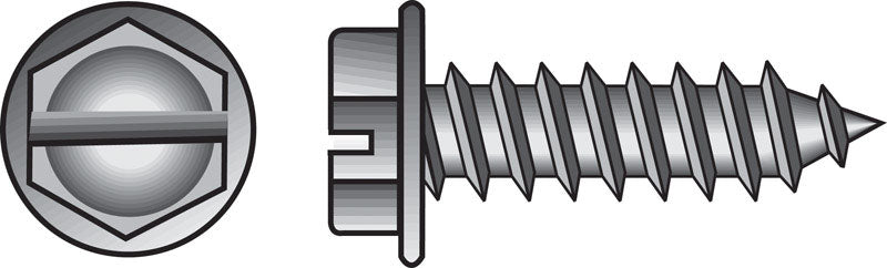 HILLMAN - Hillman No. 12 X 1-1/4 in. L Slotted Hex Head Sheet Metal Screws 100 pk