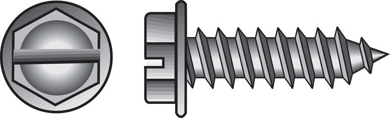 HILLMAN - Hillman No. 12 X 1-1/2 in. L Slotted Hex Head Sheet Metal Screws 100 pk