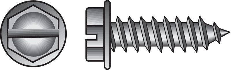 HILLMAN - Hillman No. 12 X 2 in. L Slotted Hex Washer Head Sheet Metal Screws 100 pk