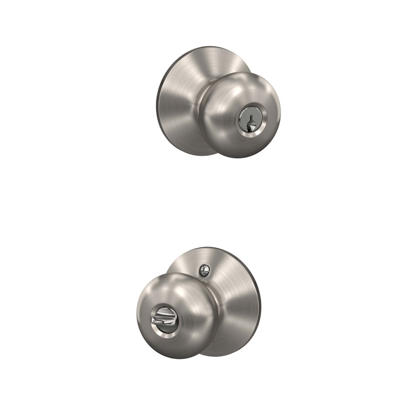 SCHLAGE - Schlage Plymouth Satin Nickel Entry Lockset 1-3/4 in.