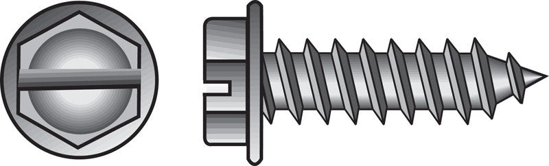 HILLMAN - Hillman No. 14 X 1-1/2 in. L Slotted Hex Washer Head Sheet Metal Screws 100 pk [70340]