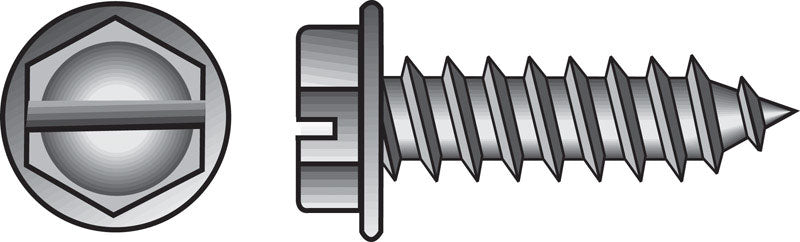 HILLMAN - Hillman No. 14 X 2 in. L Slotted Hex Head Sheet Metal Screws 100 pk