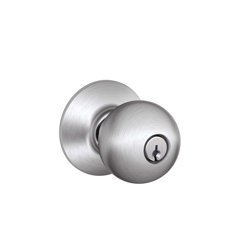 SCHLAGE - Schlage Orbit Satin Chrome Entry Lockset 1-3/4 in.