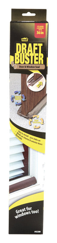 M-D - M-D Draft Buster Brown Cloth/Foam Door and Window Seal 3 ft. L X 3-11/32 in.