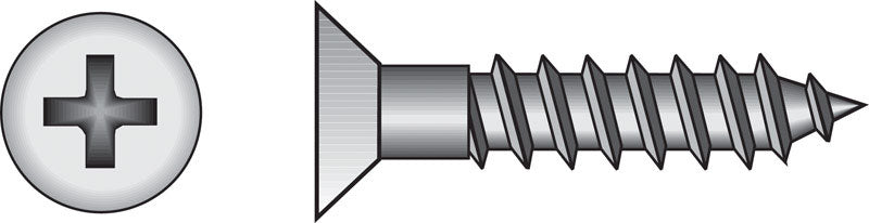 HILLMAN - Hillman No. 8 X 3/4 in. L Phillips Zinc-Plated Wood Screws 100 pk [40060]