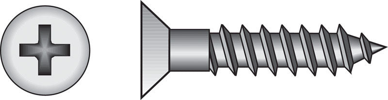 HILLMAN - Hillman No. 8 X 1 in. L Phillips Zinc-Plated Wood Screws 100 pk [40063]