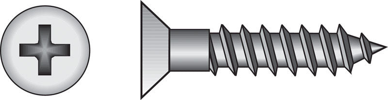 HILLMAN - Hillman No. 6 X 1-1/2 in. L Phillips Zinc-Plated Wood Screws 100 pk