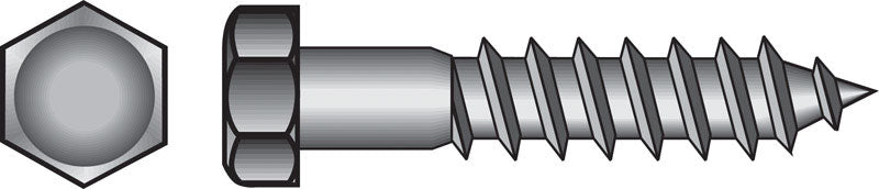 HILLMAN - Hillman 1/2 in. X 4 in. L Hex Hot Dipped Galvanized Steel Lag Screw 25 pk