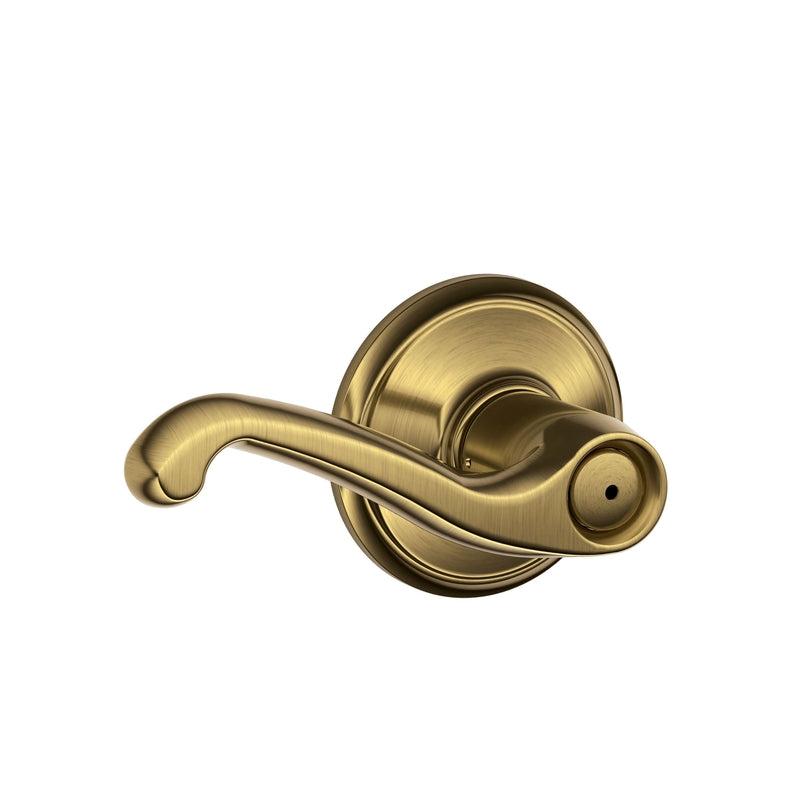 SCHLAGE - Schlage Flair Antique Brass Privacy Lockset 1-3/4 in.