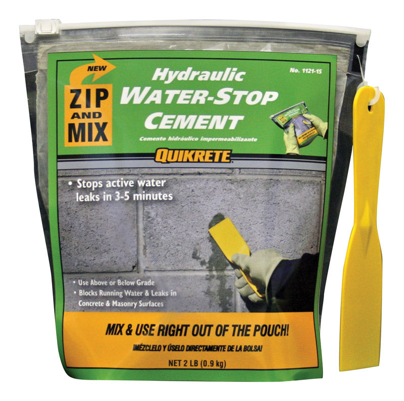 QUIKRETE - Quikrete Zip N Mix Hydraulic Water Stop Cement 2 lb. Gray