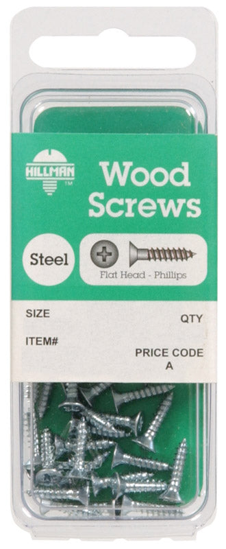 HILLMAN - Hillman No. 6 X 3/4 in. L Phillips Zinc-Plated Wood Screws 30 pk - Case of 10