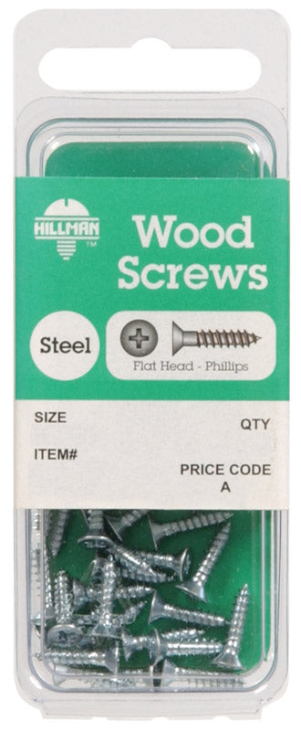 HILLMAN - Hillman No. 8 X 2-1/2 in. L Phillips Zinc-Plated Wood Screws 8 pk - Case of 10