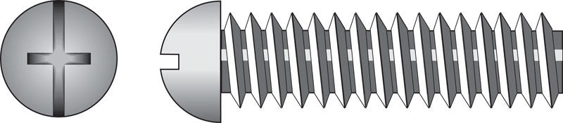 HILLMAN - Hillman No. 6-32 X 3/8 in. L Combination Round Head Zinc-Plated Steel Machine Screws 100 pk