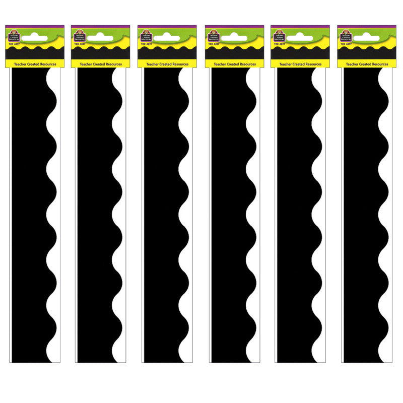 TEACHER CREATED RESOURCES - Black Border Trim, 35 Feet Per Pack, 6 Packs