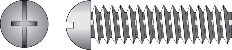 HILLMAN - Hillman No. 8-32 X 2 in. L Combination Round Head Zinc-Plated Steel Machine Screws 100 pk