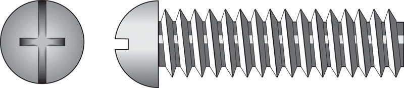 HILLMAN - Hillman No. 10-24 X 3/8 in. L Combination Round Head Zinc-Plated Steel Machine Screws 100 pk