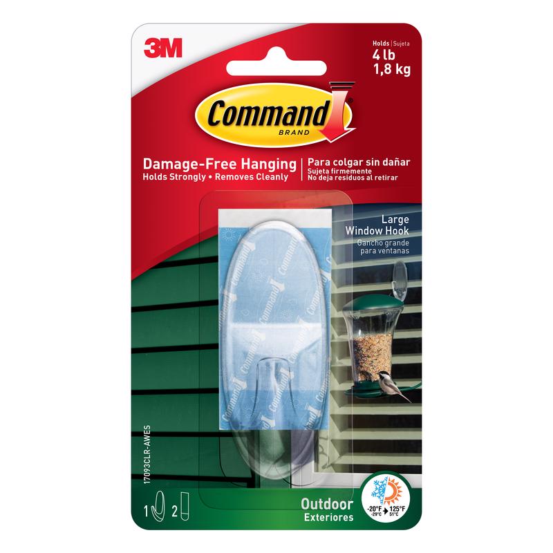 3M - 3M Command Large Plastic Hook 3.375 in. L 1 pk - Case of 4 [17093CLR-AWES]