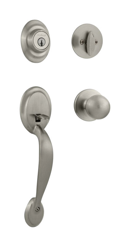 KWIKSET - Kwikset SmartKey Dakota/Polo Satin Nickel Entry Handleset KW1 1-3/4 in.