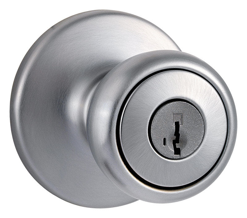 KWIKSET - Kwikset SmartKey Tylo Satin Chrome Entry Knobs 1-3/4 in.