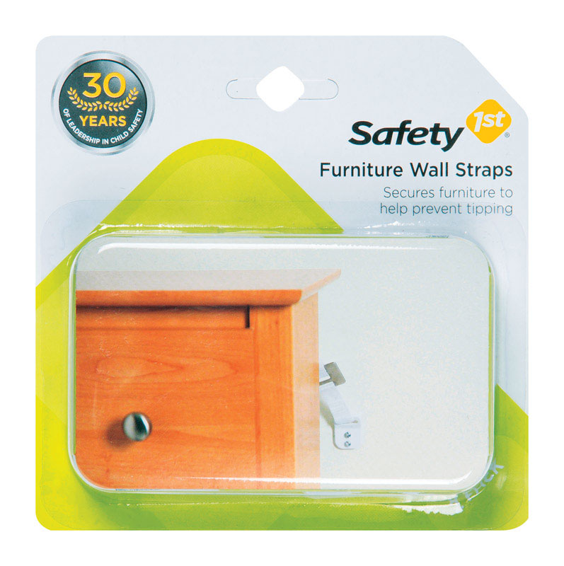 SAFETY 1ST - Safety 1st White Plastic Wall Straps 2 pk